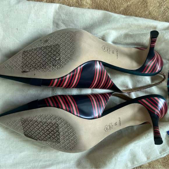 Tory Burch Striped Sling Back Pumps - Picture 4 of 5